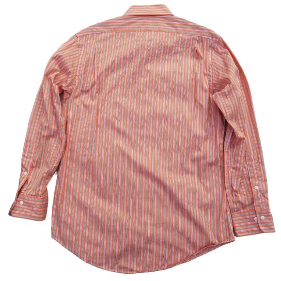 100% Cotton Orange Stripe ButtonUp Dress Shirt Polo Ralph Lauren Size 15.5 32/33 - Picture 6 of 7